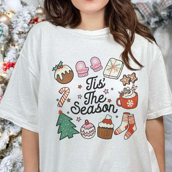 Tis the Season Christmas Things Comfort Colors Unisex Garment-Dyed T-shirt