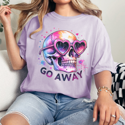 Go Away Antisocial Social Anxiety Skull Comfort Colors Unisex Garment-Dyed T-shirt