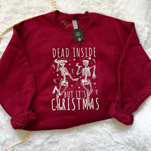 Dead Inside But It's Christmas Skeleton Crewneck Sweatshirt