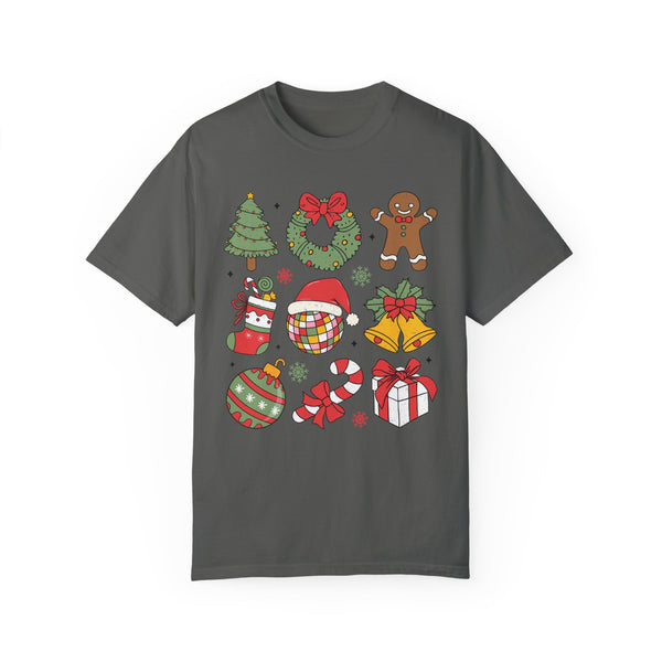 Disco Christmas Things Grid Comfort Colors Unisex Garment-Dyed T-shirt