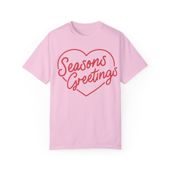 Seasons Greetings Heart Christmas Comfort Colors Unisex Garment-Dyed T-shirt