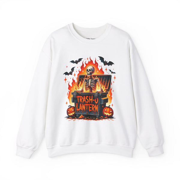 Trash O Lantern Skeleton Halloween Unisex Heavy Blend Crewneck Sweatshirt