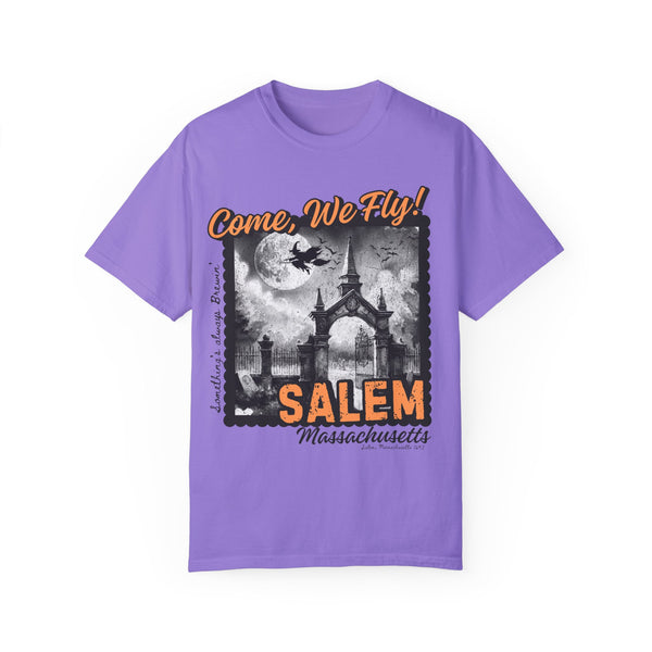 Come, We Fly Salem, Massachusetts Witch Halloween Comfort Colors Unisex Garment-Dyed T-shirt