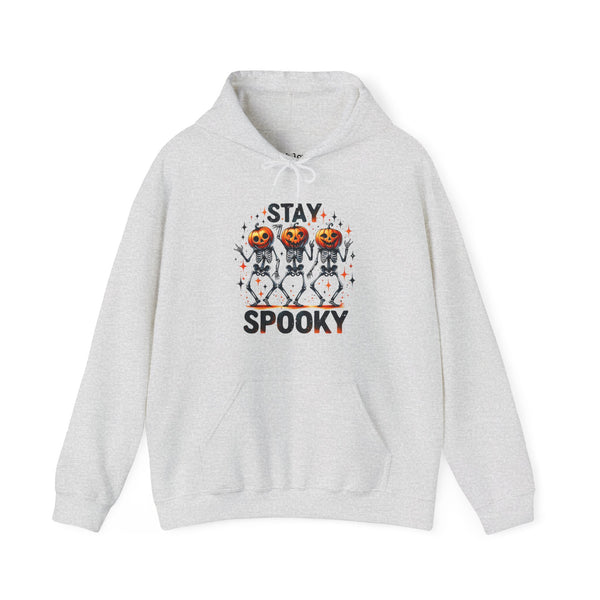 Stay Spooky Dancing Skeleton Pumpkins Fall Halloween Unisex Heavy Blend Hooded Sweatshirt