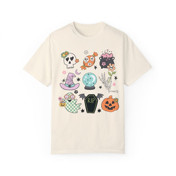 Halloween Things Pumpkin Skull Comfort Colors Unisex Garment-Dyed T-shirt