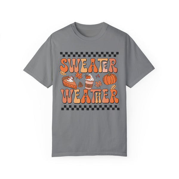 Sweater Weather Fall Comfort Colors Unisex Garment-Dyed T-shirt