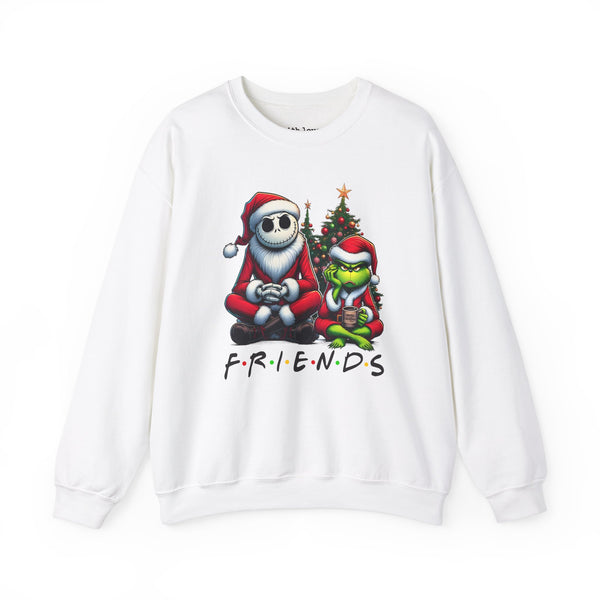 Christmas Skeleton Friends Santa Unisex Heavy Blend Crewneck Sweatshirt