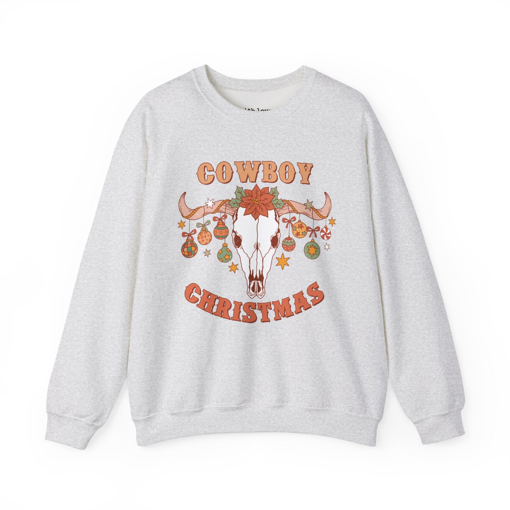 Cowboy Christmas Western Skull Unisex Heavy Blend Crewneck Sweatshirt