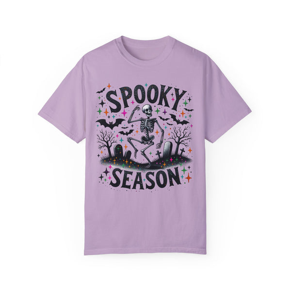 Spooky Season Dancing Skeleton Graveyard Halloween Comfort Colors Unisex Garment-Dyed T-shirt