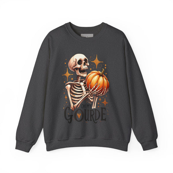 Oh My Gourde Skeleton Fall Pumpkin Halloween Unisex Heavy Blend Crewneck Sweatshirt