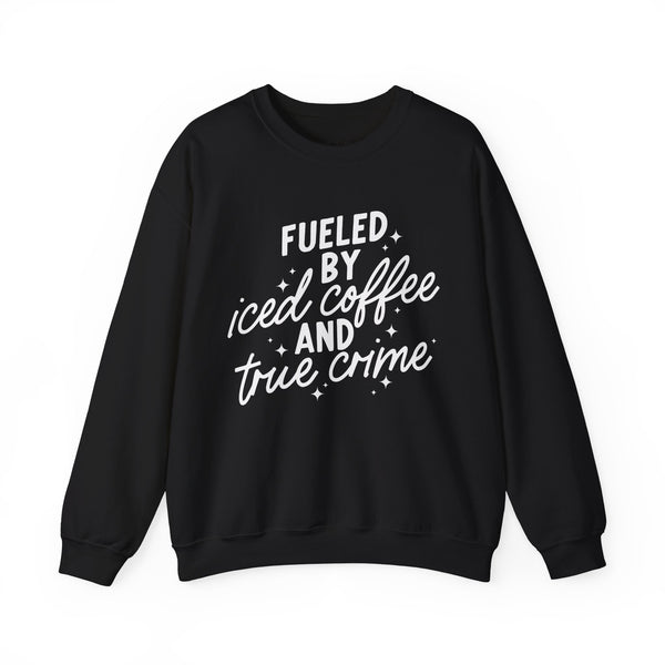 Fueled by Iced Coffee and True Crime Unisex Heavy Blend Crewneck Sweatshirt