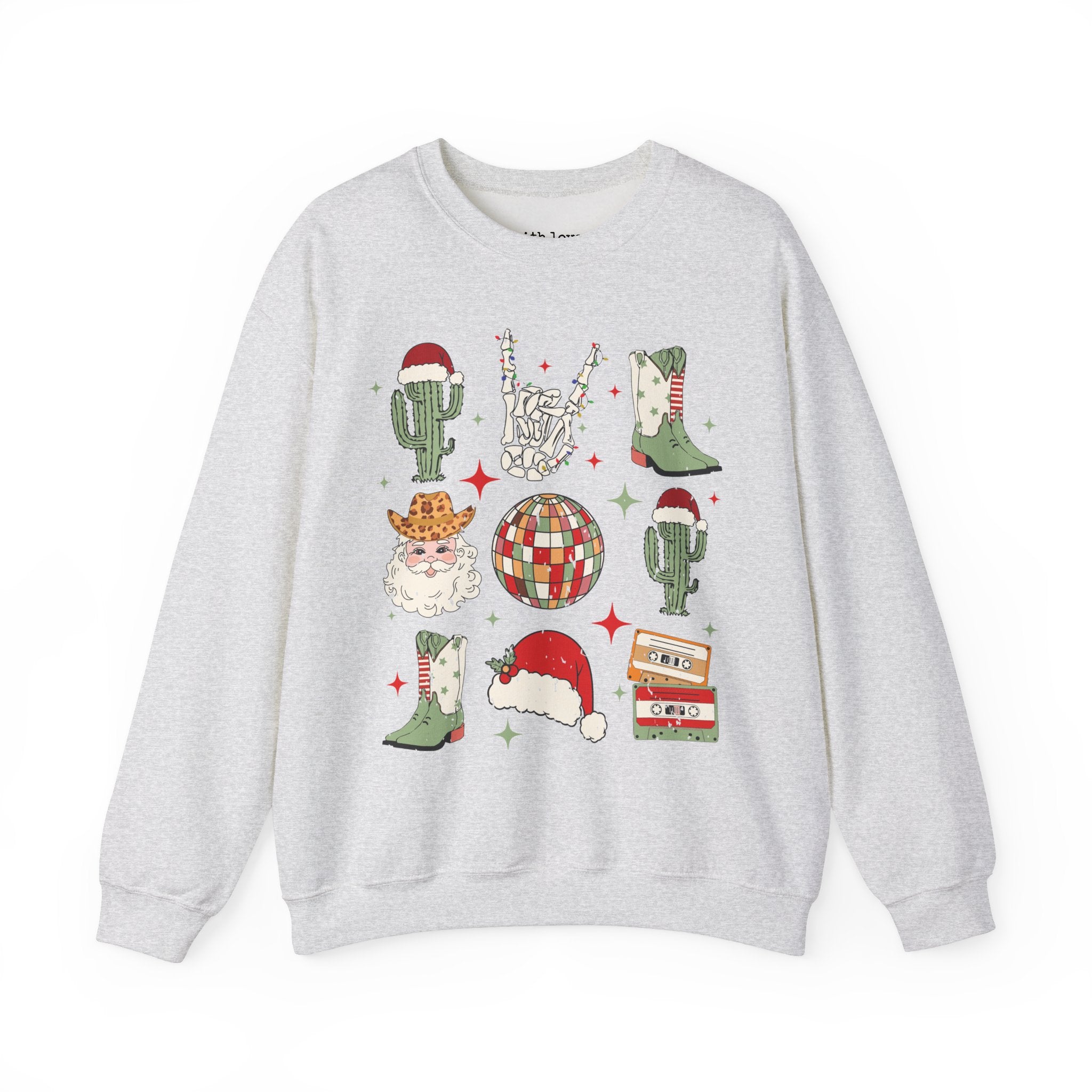 Western Disco Christmas Unisex Heavy Blend Crewneck Sweatshirt