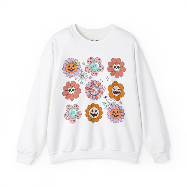 Halloween Flowers Unisex Heavy Blend Crewneck Sweatshirt