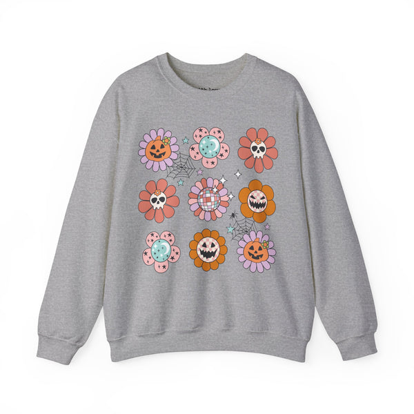 Halloween Flowers Unisex Heavy Blend Crewneck Sweatshirt