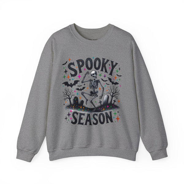 Spooky Season Dancing Skeleton Graveyard Halloween Unisex Heavy Blend Crewneck Sweatshirt