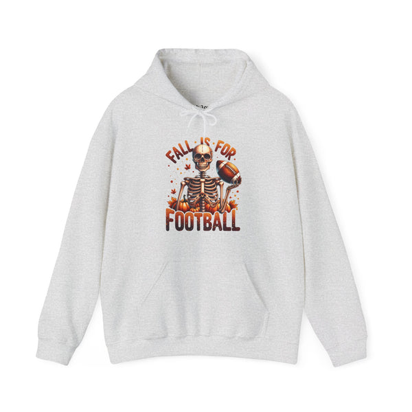 Fall is For Football Skeleton Autumn Leaves Unisex Heavy Blend Hooded Sweatshirt