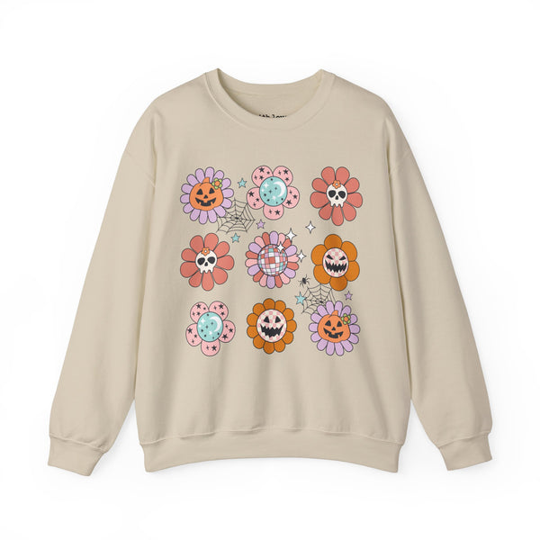 Halloween Flowers Unisex Heavy Blend Crewneck Sweatshirt