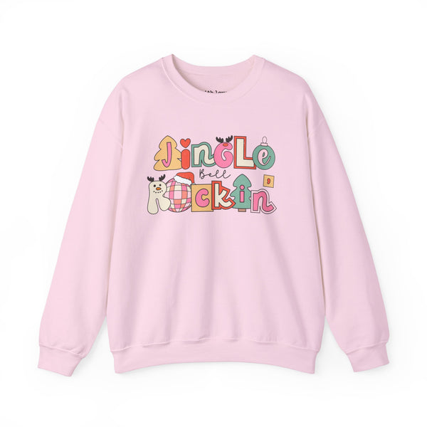 Jingle Bell Rockin Retro Christmas Unisex Heavy Blend Crewneck Sweatshirt