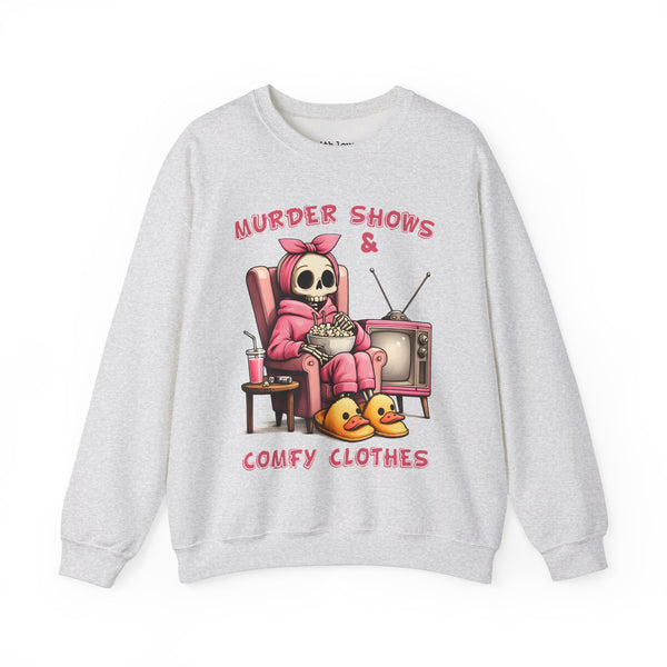 Murder Shows and Comfy Clothes True Crime Unisex Heavy Blend Crewneck Sweatshirt