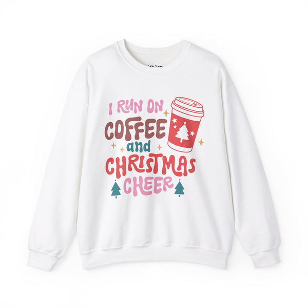 I Run on Coffee and Christmas Cheer Unisex Heavy Blend Crewneck Sweatshirt