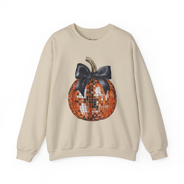 Disco Pumpkin Bow Unisex Heavy Blend Crewneck Sweatshirt