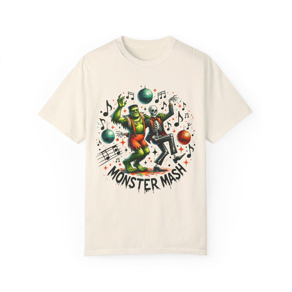 Monster Mash Halloween Dance Frankenstein Skeleton Unisex Garment-Dyed T-shirt