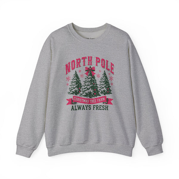 North Pole Christmas Tree Farm Unisex Heavy Blend Crewneck Sweatshirt