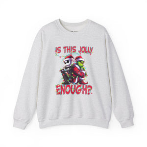 Is This Jolly Enough Christmas Skeleton Unisex Heavy Blend™ Crewneck Sweatshirt