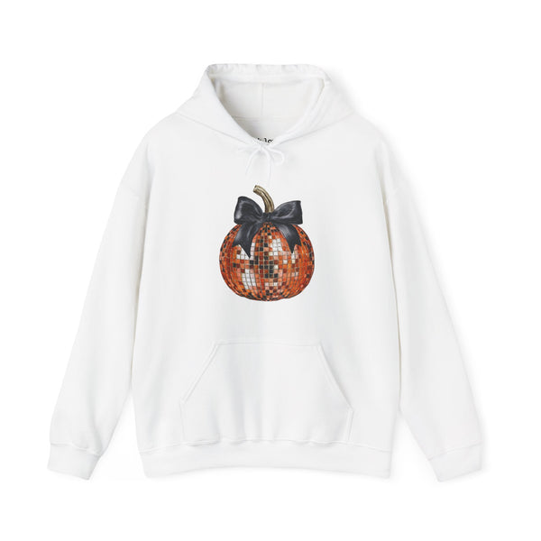 Disco Pumpkin Bow Unisex Heavy Blend Hooded Sweatshirt Hoodie