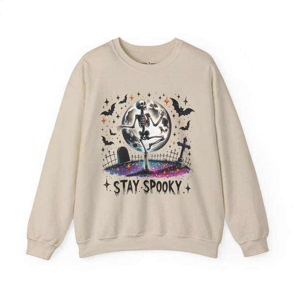 Stay Spooky Skeleton Halloween Graveyard Unisex Heavy Blend Crewneck Sweatshirt