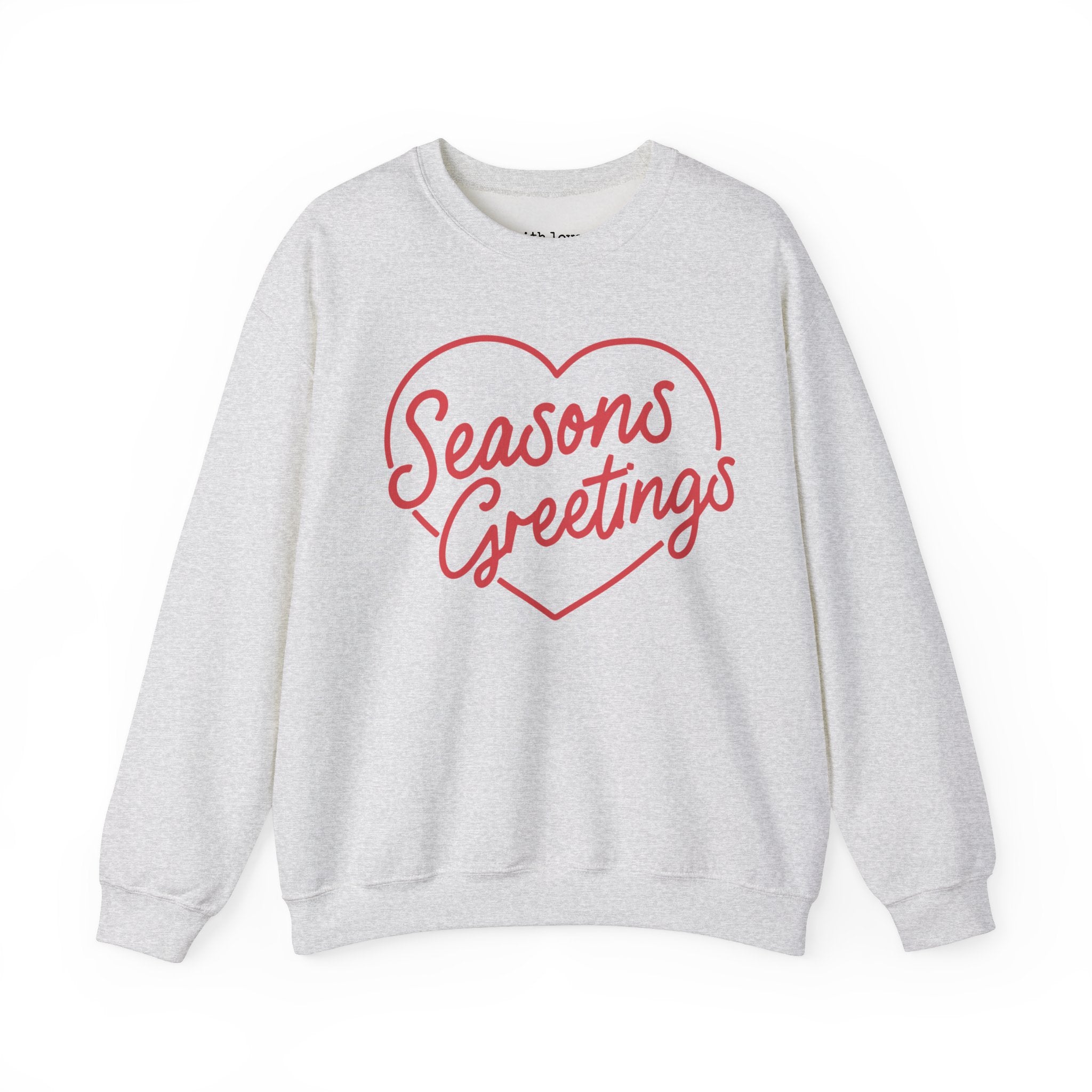 Seasons Greetings Heart Christmas Unisex Heavy Blend Crewneck Sweatshirt