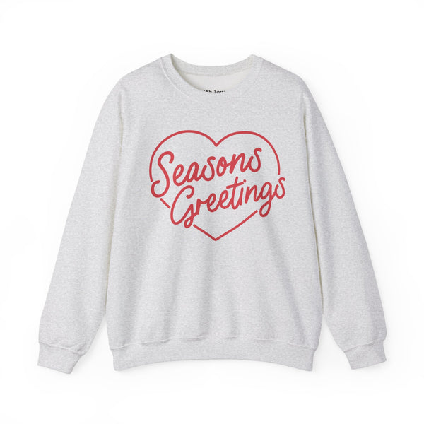 Seasons Greetings Heart Christmas Unisex Heavy Blend Crewneck Sweatshirt