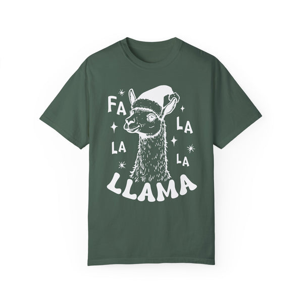 Fa La La Llama Christmas Comfort Colors Unisex Garment-Dyed T-shirt