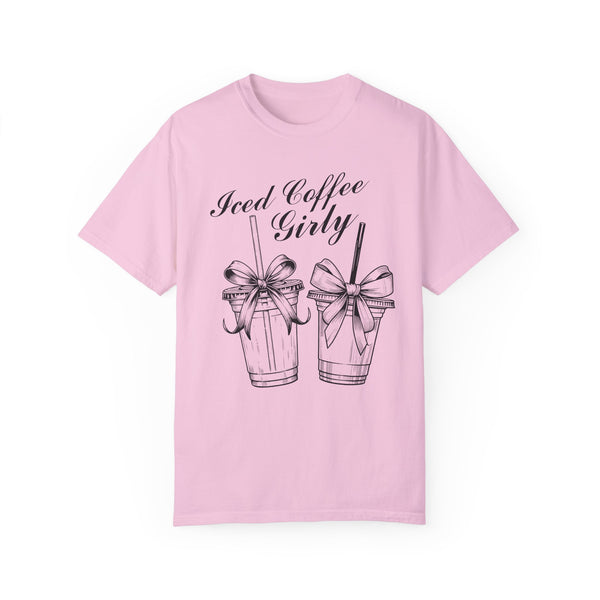 Iced Coffee Girly Coquette Comfort Colors Unisex Garment-Dyed T-shirt