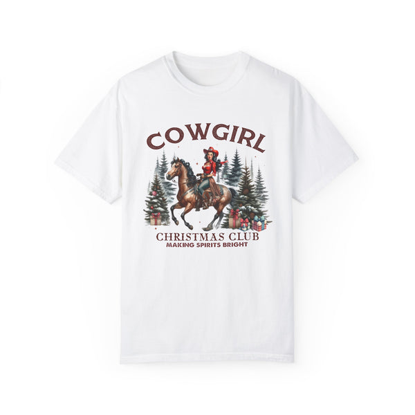 Cowgirl Christmas Club Making Spirits Bright Comfort Colors Unisex Garment-Dyed T-shirt