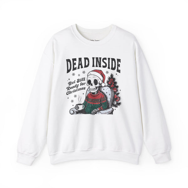 Dead Inside but Still Ready for Christmas Skeleton Unisex Heavy Blend Crewneck Sweatshirt