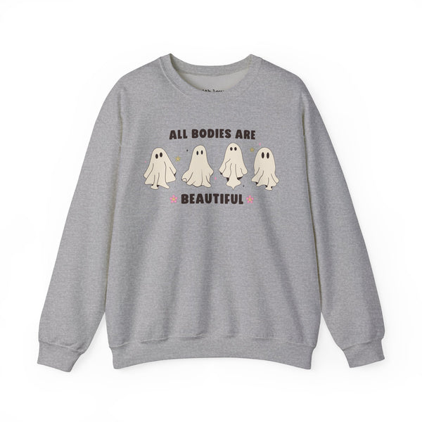 All Bodies Are Beautiful Halloween Ghosts Unisex Heavy Blend Crewneck Sweatshirt