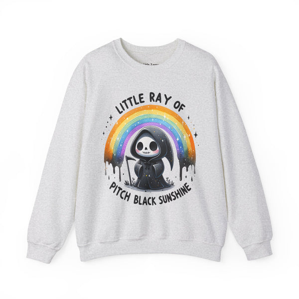 Little Ray of Pitch Black Sunshine Grim Reaper Unisex Heavy Blend Crewneck Sweatshirt