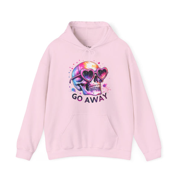 Go Away Antisocial Social Anxiety Skull Unisex Heavy Blend Hooded Sweatshirt