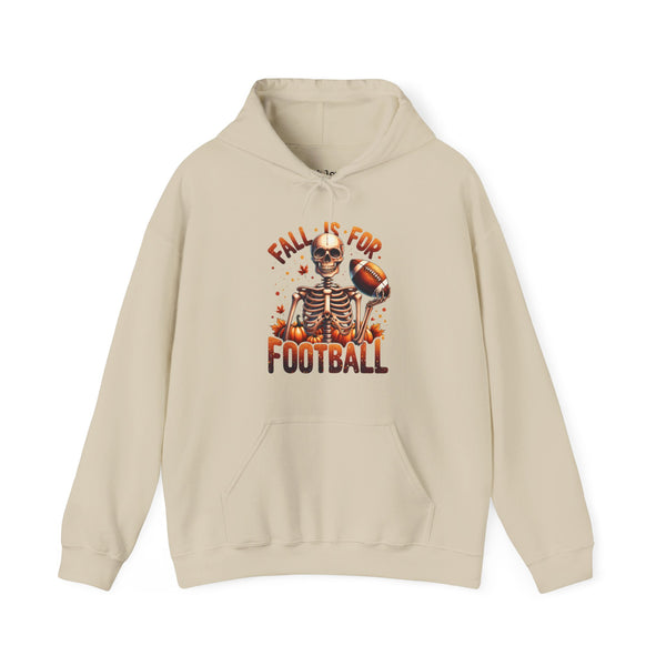 Fall is For Football Skeleton Autumn Leaves Unisex Heavy Blend Hooded Sweatshirt