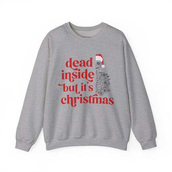 Dead Inside but It’s Christmas Skeleton Unisex Heavy Blend Crewneck Sweatshirt