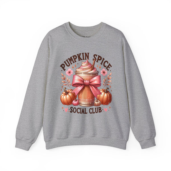 Pumpkin Spice Social Club Coquette Fall Unisex Heavy Blend Crewneck Sweatshirt