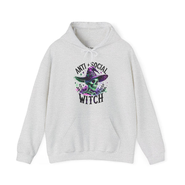 Antisocial Witch Skeleton Halloween Unisex Heavy Blend Hooded Sweatshirt