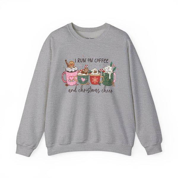 I Run On Coffee and Christmas Cheer Unisex Heavy Blend Crewneck Sweatshirt