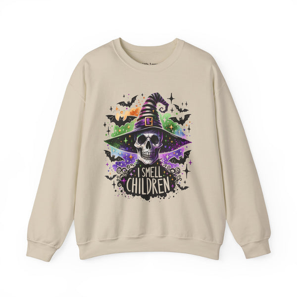 I Smell Children Hocus Pocus Skeleton Witch Unisex Heavy Blend Crewneck Sweatshirt