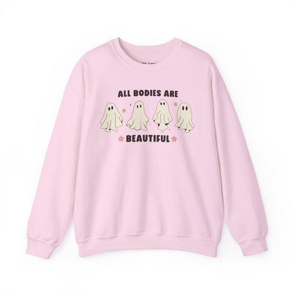 All Bodies Are Beautiful Halloween Ghosts Unisex Heavy Blend Crewneck Sweatshirt