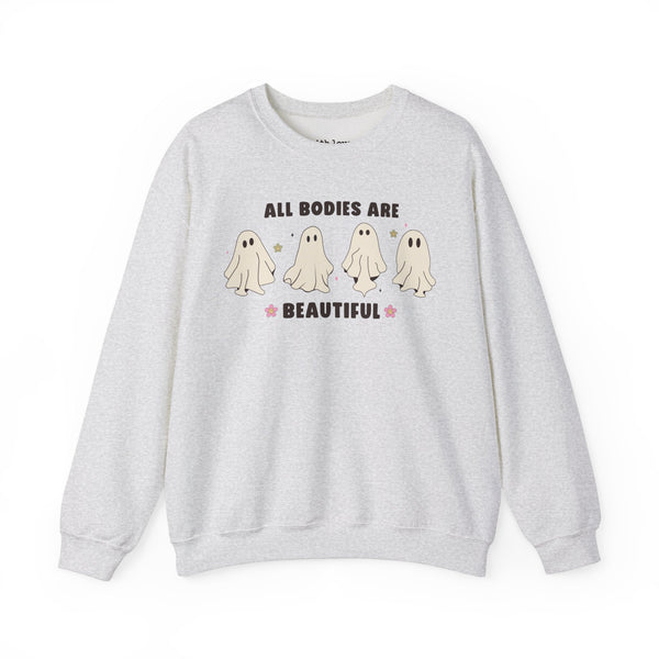 All Bodies Are Beautiful Halloween Ghosts Unisex Heavy Blend Crewneck Sweatshirt