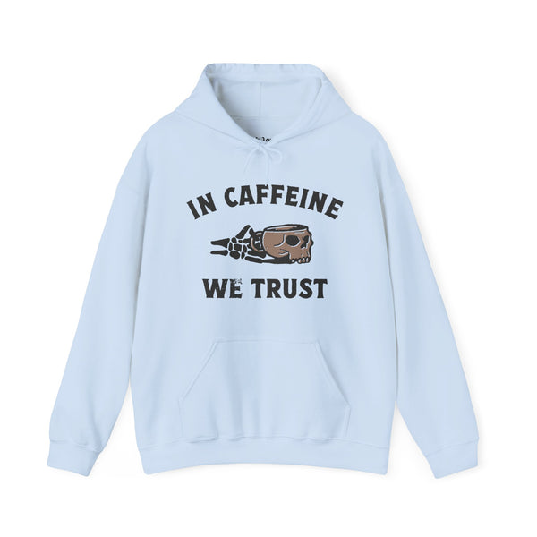 In Caffeine We Trust Skull Coffee Grunge Unisex Heavy Blend Hooded Sweatshirt