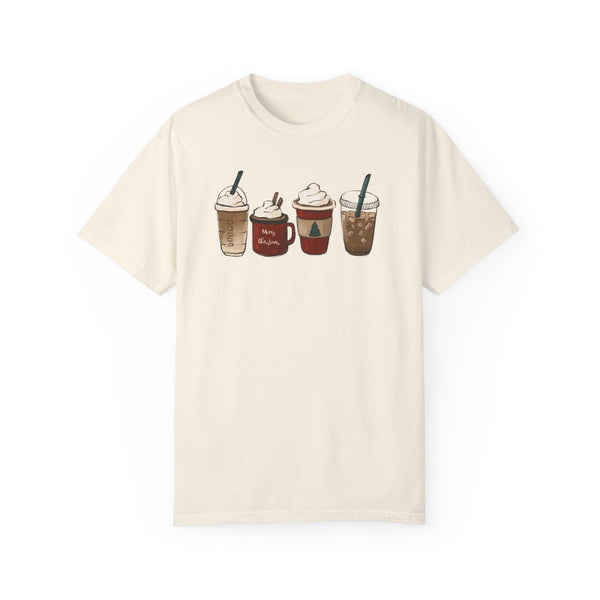 Christmas Coffees Comfort Colors Unisex Garment-Dyed T-shirt