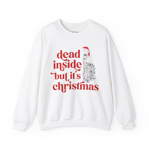 Dead Inside but It’s Christmas Skeleton Unisex Heavy Blend Crewneck Sweatshirt